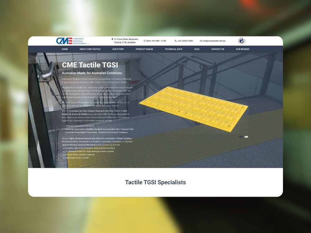 Featured image of CME Tactile website