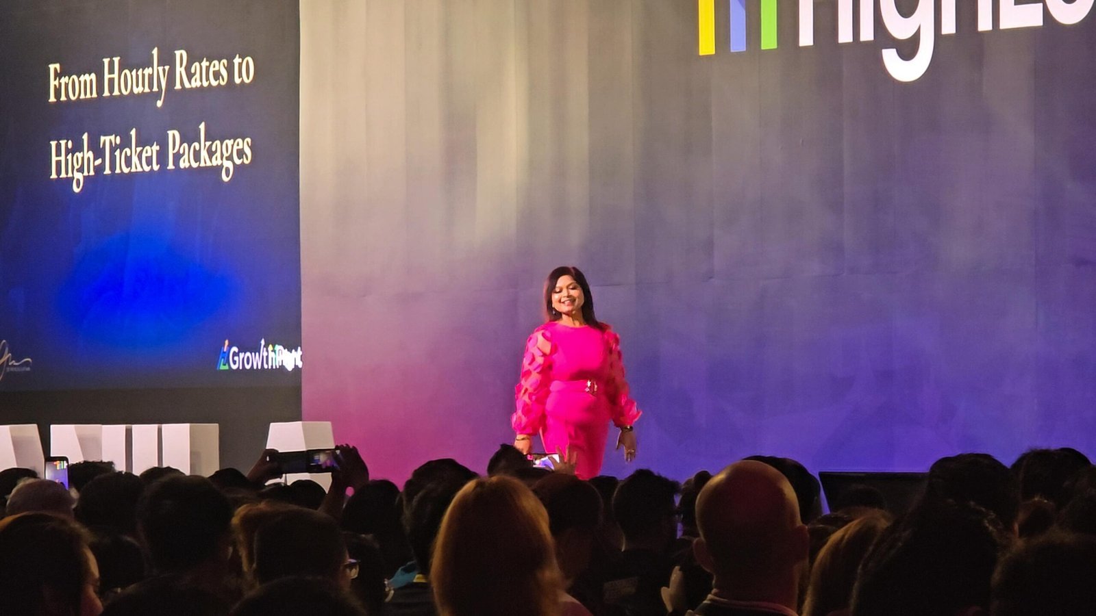 Image of Dr. Priya Jaganathan talking at HighLevel Live Manila 2026