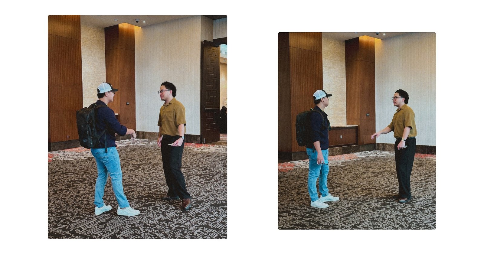 Egoy talking with one of the event speakers, Mattew Panganiban