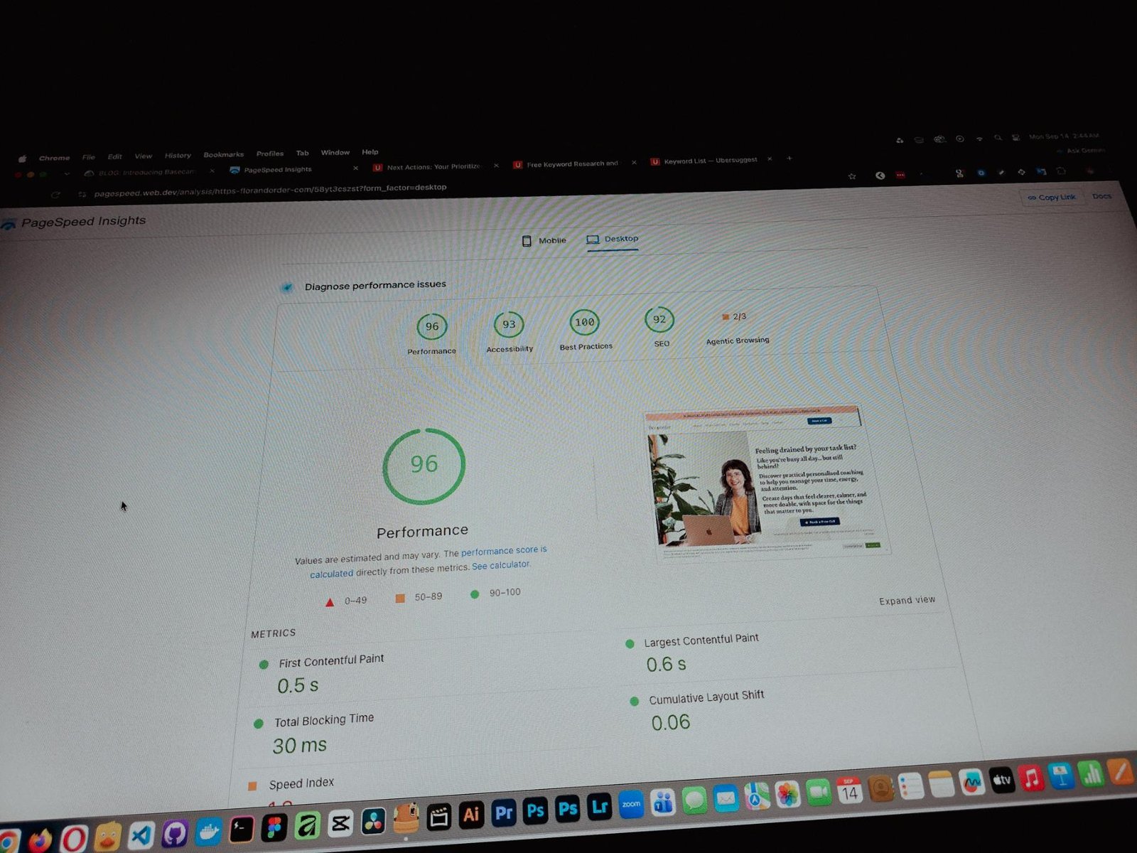 Recent speed test result of Flor & Order